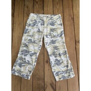 Vintage Y2K Hint Jeans Juniors Camo Cargo Capri Pants Size 13 Grunge 100% Cotton